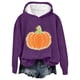thumbnail image 1 of Sudadera con capucha morada de gran tamaño para mujer con diseño de lentejuelas de calabaza, sudadera acogedora para Halloween y otoño, 1 of 4