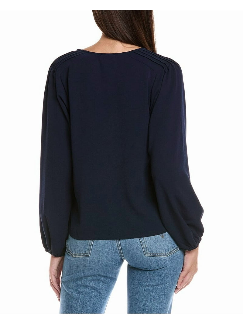 CeCe womens Pintuck Blouse, s, Blue