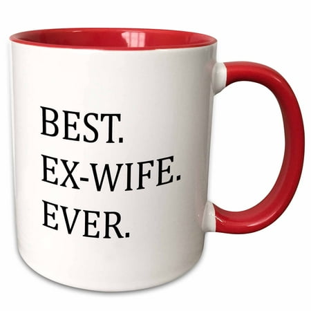3dRose Best Ex-Wife Ever - Funny gifts for your ex - Good Term Exes - humorous humor fun - Two Tone Red Mug, (George Best Ex Wife)