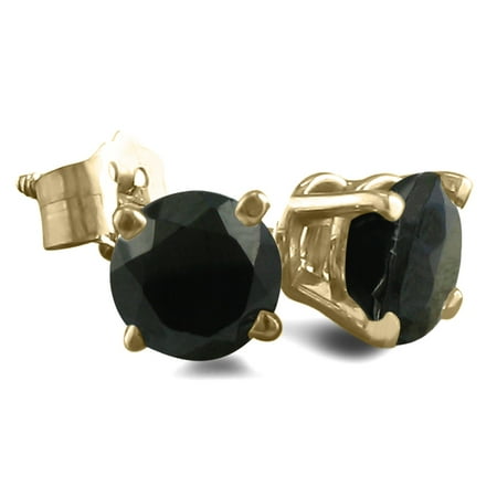 3/4ct Black Diamond Stud Earrings in 14k Gold