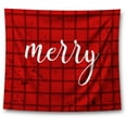 thumbnail image 1 of Awkward Styles Christmas Wall Art Tapestry Hanging Merry Christmas Plaid Home Decor Prints, 1 of 2