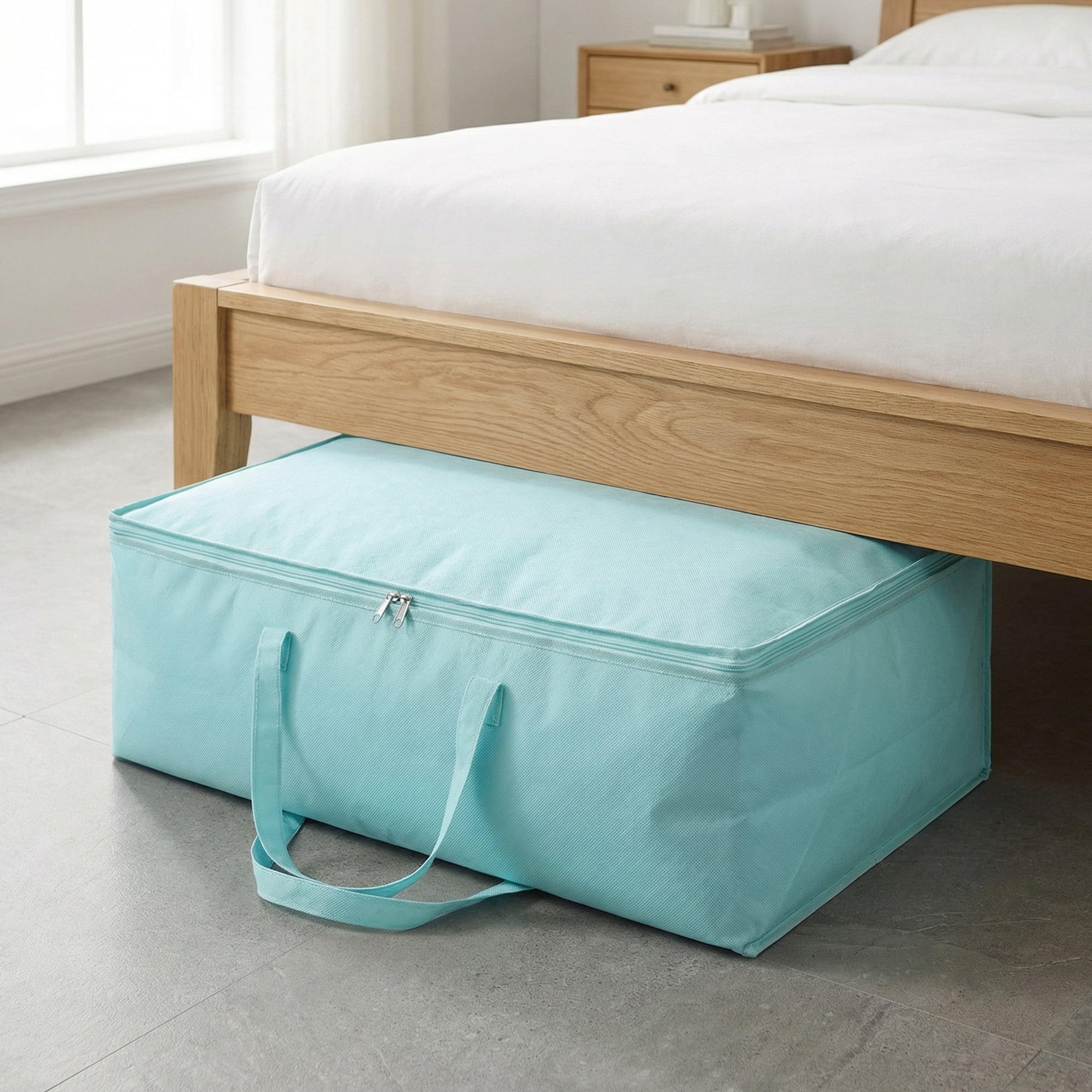 Unique Bargains Clothing Storage Bag Organize Bedroom and Closet Blue 24.8"x16.9"x8.3"