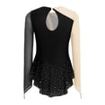 thumbnail image 4 of Choomomo Kids Girls Ice Figure Skating Dress Ballet Dance Skirted Leotard Dress Rhinestones Competition Outfit Black 12, 4 of 5