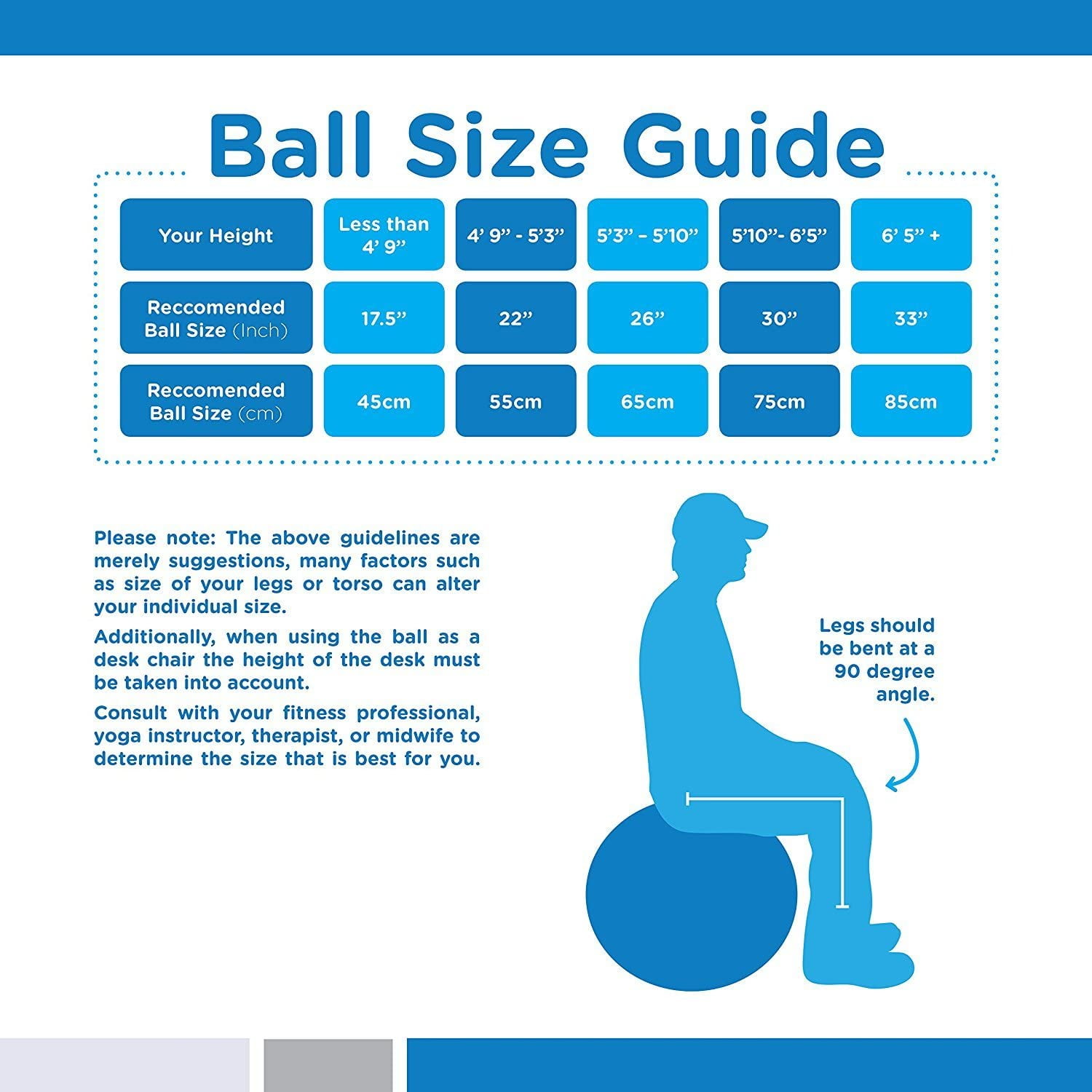 Bintiva Anti-burst Fitness Exercise Stability Yoga Ball, Including Free Foot Pump - 75cm Purple