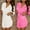 White, variant on 2PC Women Lightweight Bathrobes V Neck Comfy Solid Color Loungewear Long Sleeve Housecoat Short Nightwear Style B-6 New White One Size