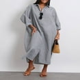thumbnail image 3 of Robe Chemise pour Femmes à Manches Longues et Col Rabattu à Rayures, 3 of 9
