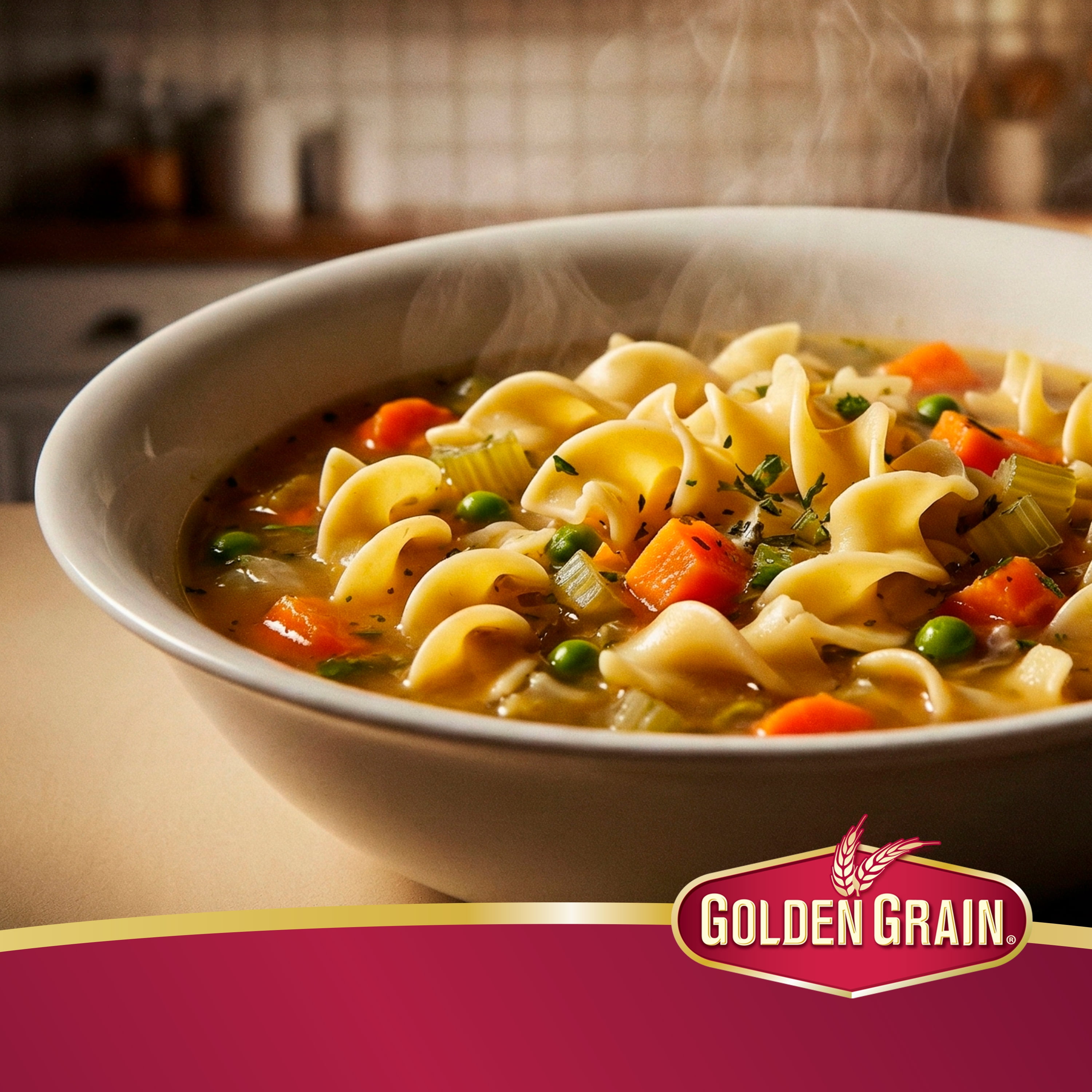 Golden Grain Extra Wide Egg Noodle Pasta, Soft Texture, 12-Pack, 10.5 lbs - Ideal for Rich Sauces & Comfort Meals