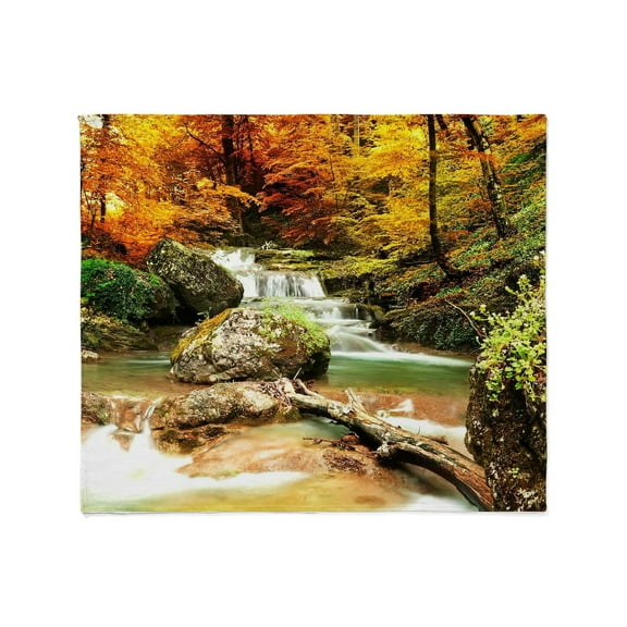 CafePress - Autumn Stream Throw Blanket - Soft Fleece Throw Blanket, 50"x60" for All Ages