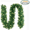 thumbnail image 2 of 10Ft Christmas Garland with 50 LED Lights - 2 Pack Pre-lit Battery Operated Outdoor Christmas Garland Waterproof String Light with Timer 10 Foot by 10 Inch, 2 of 8