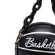 thumbnail image 3 of Bolso de hombro con cadena de piel sintética y diseño gráfico redondo para mujer Negro, 3 of 3