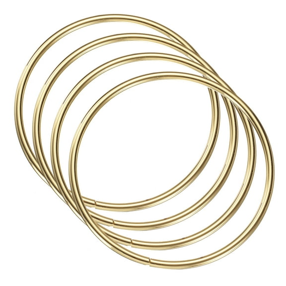 Uxcell 4Pcs Metal Purse Handle, Round Handbag Ring Buckle Bag Handle Replacement for DIY Handmade Woven Bag Luggage Hardware Accessories, Gold