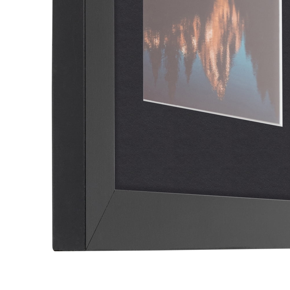 ArtToFrames 20x28" Matted Picture Frame with 16x24" Single Mat Photo Opening Framed in 1.25" Satin Black and 2" Black Mat (FWM-3926-20x28)