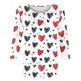 thumbnail image 5 of Gamivast Womens Tops Womens Valentines Day Tops Plus Size 3/4 Sleeve Love Heart Print Blouses Funny Holiday Crew Neck Tunic Tee Valentine Outfits 2026, 5 of 5