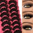 thumbnail image 3 of Eyelashes Mink Lashes Dramatic Full Volume False Eyelashes 6D Faux Mink Eye Lash 18mm Long Lashes Pack 8 Pairs by Winifred, 3 of 7