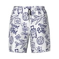 thumbnail image 4 of Lsque Mens Swim Trunks World Travel2 Pattern - Bathing Suit Compression Liner - Beach Swim Shorts Swimwear - (S-3XL) - Stretch Quick Dry -Small, 4 of 9