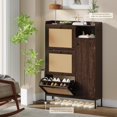 thumbnail image 4 of Eastvita GAOMON Rattan Entryway Shoe Cabinet - Hidden Wood Shoe Rack with 3 Flip Drawers/Narrow Freestanding/Easy Assembly for Hallway, 4 of 6
