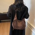 thumbnail image 4 of Crossbody Bags for Women, Women Faux Suede Tassel Handbag Adjustable Strap For Work Travel (Coffee ), 4 of 4