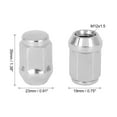 thumbnail image 2 of 16 Pcs M12x1.5 Chrome Bulge Acorn Wheel Lug Nuts Cone Seat Silver Tone for Car, 2 of 4