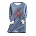 thumbnail image 1 of Pntutb Hauts de Noël pour Femmes Liquidation Mode pour Femmes Impression de Noël Manches Régulières Hiver Ample Vacances Décontracté Manches Col Rond Chemise Hauts, 1 of 2