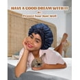 thumbnail image 6 of Satin Bonnet for Sleeping, Double Layer Hair Bonnet with Elastic Tie Band, Soft Night Cap for Curly and Straight HairNavy Blue + Light Blue), 6 of 13