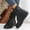 Black, variant on jsaierl British Style Solid Color Lace-up Boots Side Zip Casual Wedge Heel Women's Boots