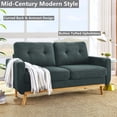 thumbnail image 3 of Aukfa 68" Small Sofa Couch Comfy Mid Century Modern Loveseat Sofa for Living Room Bedroom, Green Gray, 3 of 10