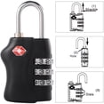 thumbnail image 3 of XCSOURCE® TSA Luggage Locks, 3-Digit Combination Lock, Security Padlock, for Suitcase, Luggage, Black [2 Pack], 3 of 4