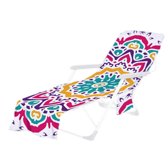 Serviette de Fauteuil Inclinable de Plage Douce et Confortable Housse de Chaise Longue