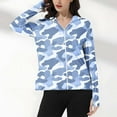 thumbnail image 6 of Wiyuqeen Women's Zip Up Hooded Sun Shirt Long Sleeve UPF 50+ Protection Jacket Casual Camo Print Hiking Sun Shirt with Thumb Holes, 6 of 7