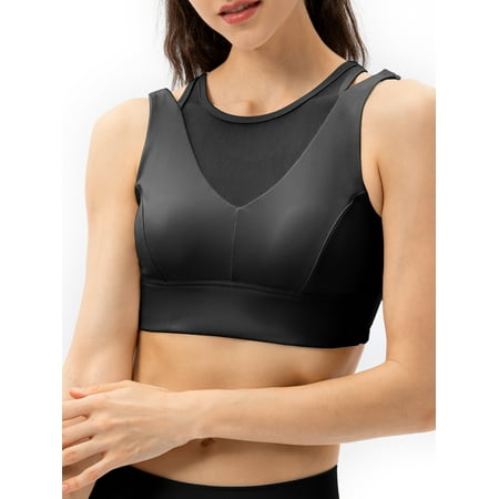 

Andoer Women Yoga Bra Mesh Hollow out Wirefree Workout Jogging Casual Vest