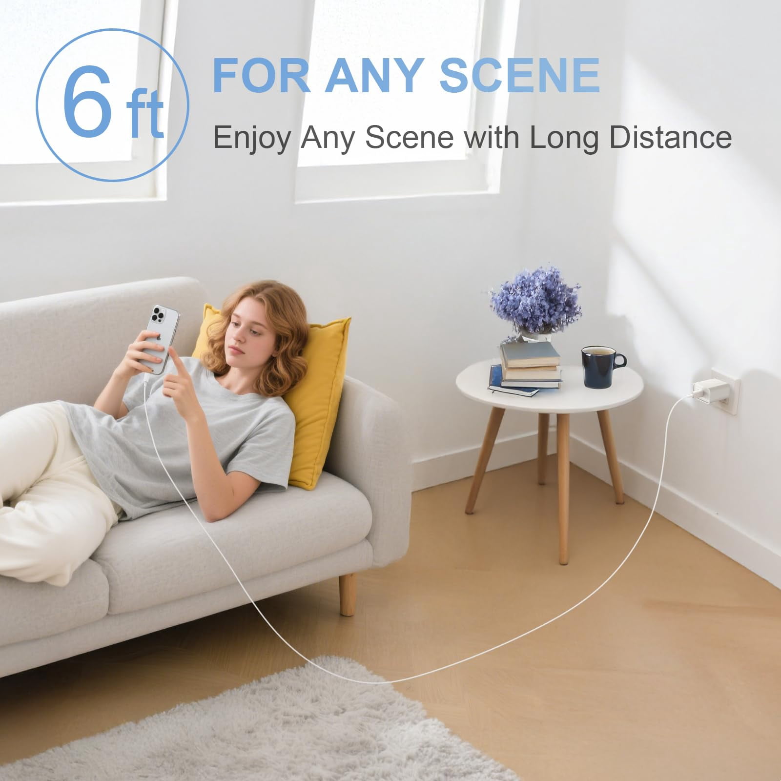 LujingZ 20W USB C Charger, 2 - Pack with 6FT Type C Cable, UL - Certified, Compatible for iPhone Air/17/16/15 Series, iPad Pro