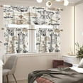 thumbnail image 2 of Rustic Coffee Tool Valance Curtains for Kitchen, Hand Painted Cup Dessert Coffee Beans Grinding Machine Decor Pattern Wood Texture Window Treatments, Drapes for Living Room, 54x18in 1P+27x24in 2P, 2 of 4