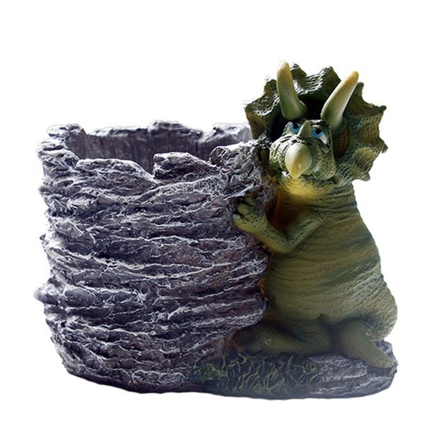 Estatuilla de Maceta con orificio de drenaje Decoración de jardín Plantas pequeñas de animales Hogar interior y exterior kusrkot Jardinera de figuras de dinosaurio