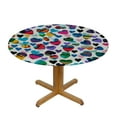 thumbnail image 3 of PIKWEEK Fitable Fitted Round Table Cover with Elastic Colorful Puzzle Cartoon Art Style Round Fitted Table Cover with Elastic Edges Abstract Tables, 3 of 7