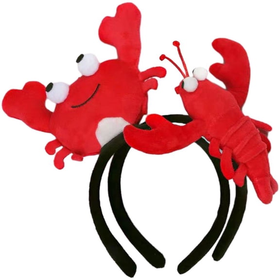 vlrwzc 2 Pcs Crab Lobster Headband Funny Hair Hoops Party Headwear Hair Hoop Cute Sea Animal Headband for Halloween Party Accessories