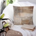 thumbnail image 3 of Pillow Covers 20x20 Set of 2, Brown Throw Pillow Covers Decorative Couch Cushion Cover, Oil Painting Abstract Art Contemporary Microfiber Soft Square Pillowcases for Bedroom Living Room Sofa, 3 of 7