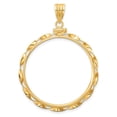 thumbnail image 4 of FJC Finejewelers 14 kt Yellow Gold Twisted Ribbon 32.7mm x 3.00mm Screw Top Coin Bezel Pendant, 4 of 6