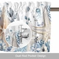 thumbnail image 6 of Coastal Marine Life Valance Curtain for Windows Beige Starfish Blue Plant Eucalyptus Leaf Rod Pocket Curtain Valances Short Window Treatments Panels for Kitchen Bathroom Laundry Basement 56 x 16 Inch, 6 of 9