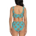 thumbnail image 3 of Wukai Funny Chicken Women's Bikini Set Two Piece,wimsuit High Waisted V Neck Twist Front Adjustable Spaghetti Straps Bathing Suit-Large, 3 of 7