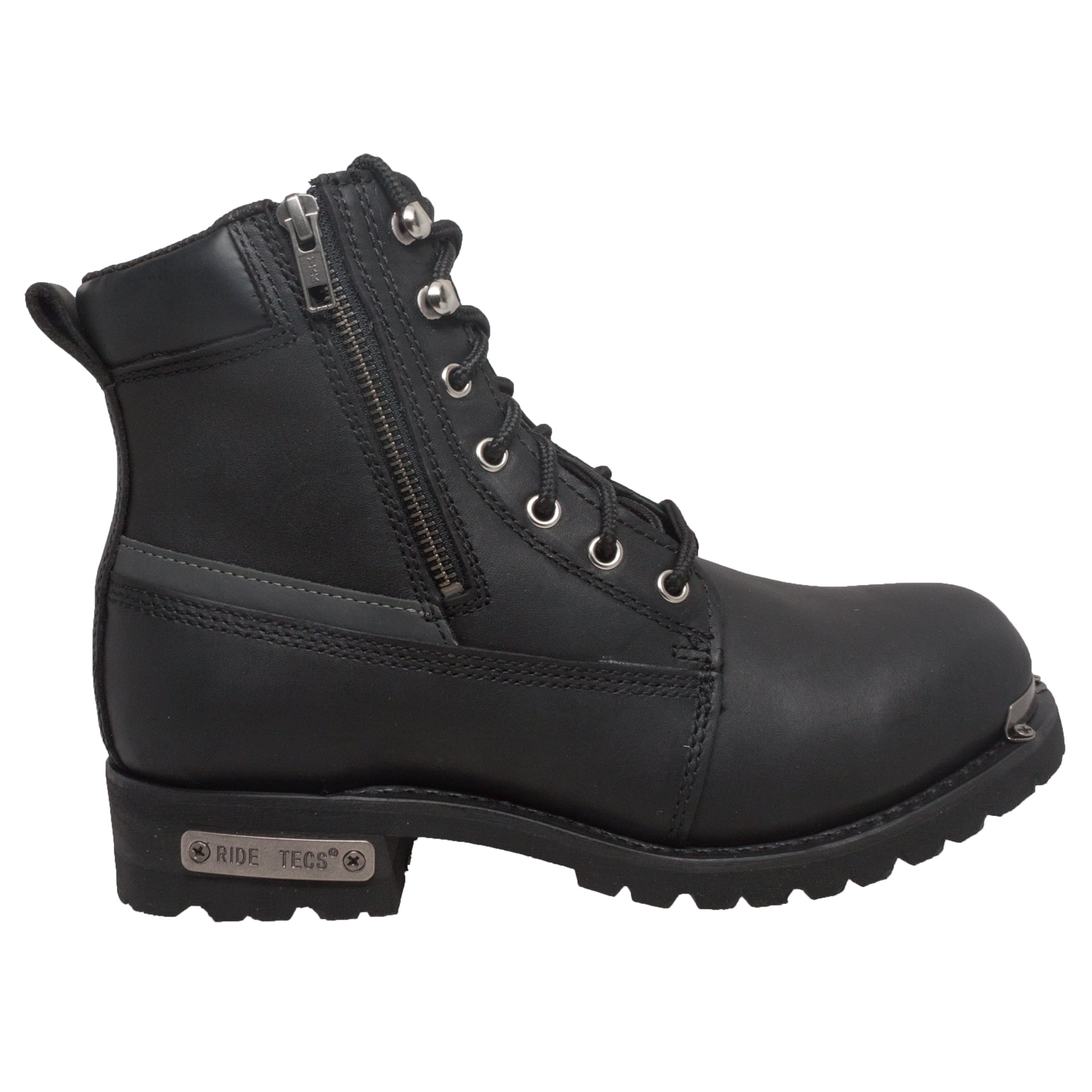 Womens 6' Reflective Double Zipper Biker Boot