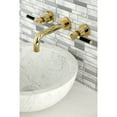 thumbnail image 4 of Kingston Brass KS8122DKL Kaiser Double-Handle 3-Hole Wall Mount Bathroom Faucet in Polished Brass, 4 of 8