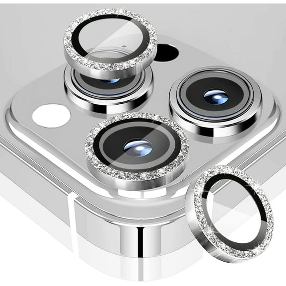 for iPhone 14 Pro and iPhone 14 Pro Max Camera Lens Protector Bling Glitter Aluminium Alloy Tempered Glass Case Friendly Camera Cover for iPhone 14 Pro Max 6.7\