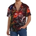 thumbnail image 7 of Lsque Five Nights At Freddy'S print Men's Cuban Collar Short Sleeve Shirt Summer Beachwear Casual Button Down Fashionable Vacation Leisure Shirt-3X-Large, 7 of 7