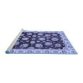 thumbnail image 2 of Ahgly Company Machine Washable Indoor Round Oriental Blue Traditional Area Rugs, 7' Round, 2 of 4