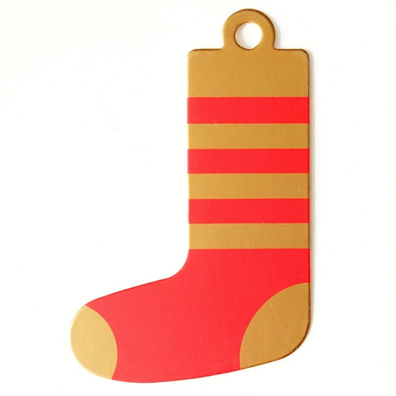 ZPAQI 50pcs Christmas Gift Hang Tags Cute Tree Star Sock Pattern Hanging Name Labels
