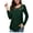 Green, variant on GingDin Women's Plus Size Long Sleeve Shirts Round Neck Lace Pleated Tunic Tops M-4XL