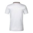 thumbnail image 2 of Striped Casual Shirt V Neck Button Business Versatile T-Shirt Top - Polyester Material, Stitching Design, Perfect for Everyday Life, 2 of 6