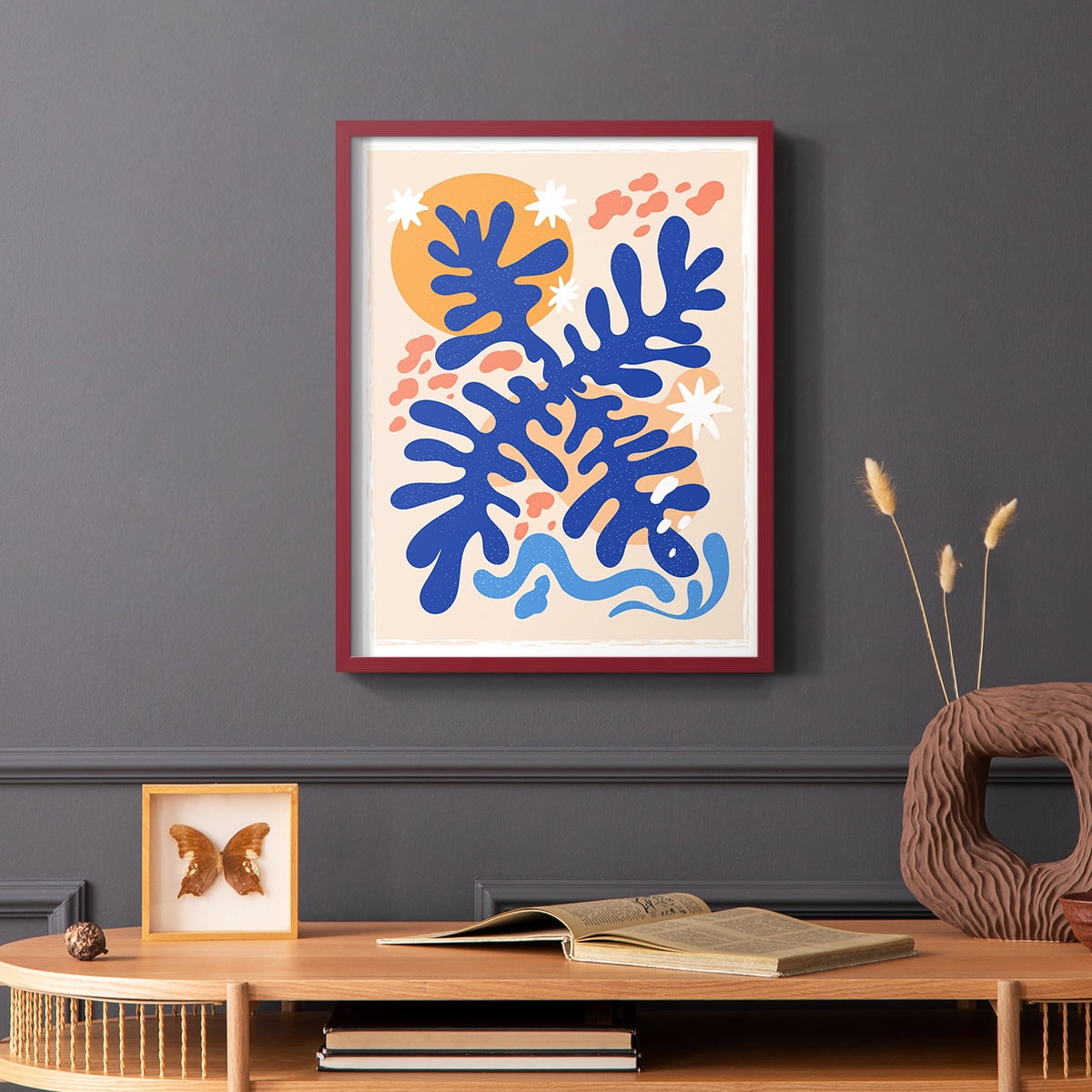 Matisse CCCLXVI in Red Solid Wood 11 x 14 Framed Print