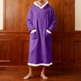 thumbnail image 4 of AnuYalue Mens Hooded Bathrobe Winter Warm Fleece Lined Sleep Gowns Soft Flannel Nightgown Long Sleeve Sleep Shirt with Pocket, 4 of 4