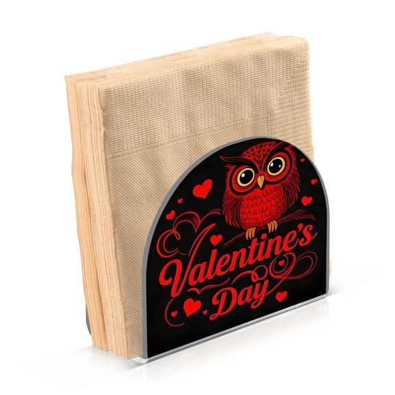 Haosy Napkin Holder for Table Acrylic Kitchen Paper Tissue Dispenser, Valentine's Day Owl